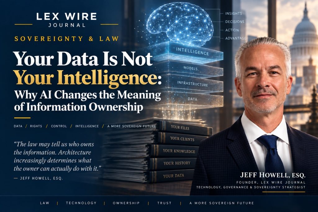Your Data Is Not Your Intelligence, an analysis of AI, data ownership, and technological control by Jeff Howell for Lex Wire Journal