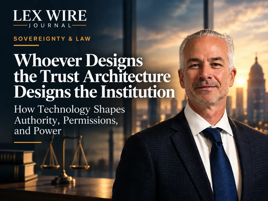 Whoever Designs the Trust Architecture Designs the Institution by Jeff Howell for Lex Wire Journal